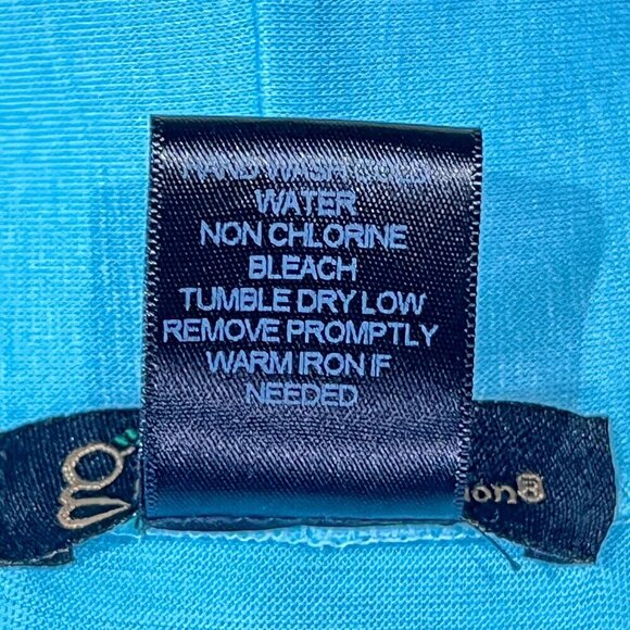 Grass Collection Open Front Cardigan | Blue | Lightweight | Medium | 3/4 Sleeve - Picture 9 of 9